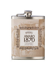 Bertagnolli Flachmann Amaro 1870 / 27 % vol / 0,2 Liter-Flasche aus Edelstahl
