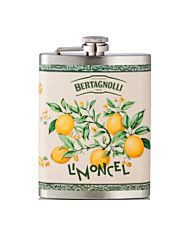 Bertagnolli Flachmann Limoncel / 28 % vol / 0,2 Liter-Flasche aus Edelstahl