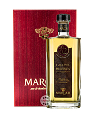 Marcati Grappa Riserva Jahrgang 2002 / 40 % Vol. / 0,5 Liter-Flasche in Holzkiste