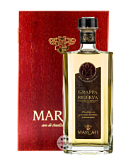 Marcati Grappa Riserva Jahrgang 2004 / 40 % Vol. / 0,5 Liter-Flasche in Holzkiste