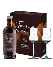 Marzadro Set "Insieme Morbida" La Trentina Morbida + 2 Kelche / 41 % Vol. / 0,5 Liter-Flasche