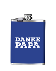 Prinz Flachmann Danke Papa - Williams-Birnen Schnaps / 40 % vol / 0,2 Liter-Flasche aus Edelstahl