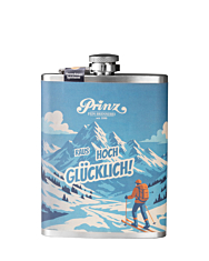 Prinz Flachmann Winter - Hausschnaps / 34 % vol / 0,2 Liter-Flasche aus Edelstahl