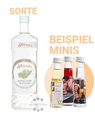 Prinz: Haselnuss-Schnaps / 40 % Vol. / 0,02 Liter-Flasche - MINI MIT WUNSCHETIKETT