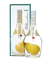 Freihof 1885 Williamsbirne Schnaps in Früchteflasche mit Birne / 35 % vol / 0,7 Liter-Flasche in Geschenkbox