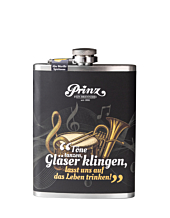 Prinz Flachmann Musik - Alte Marille / 41 % vol / 0,2 Liter-Flasche aus Edelstahl