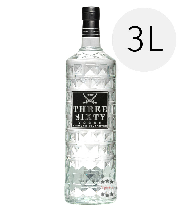 Three Sixty 3L Magnumflasche - Premium Vodka