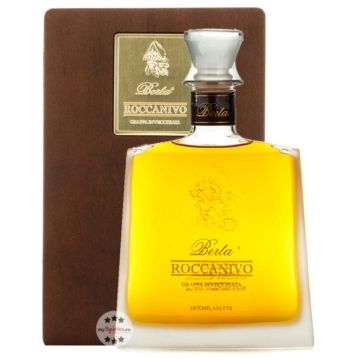 Distillerie Berta Roccanivo – Grappa Invecchiata / 43 % vol. / 0,7 Liter-Flasche in Holzkiste