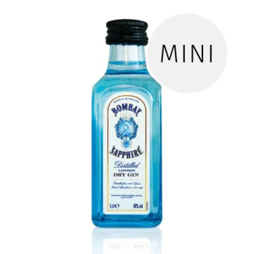 Gin: Bombay Sapphire London Dry Gin / 40% Vol. / 0,05 Liter-Flasche