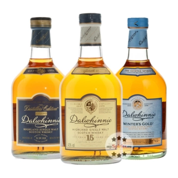 Dalwhinnie Whisky-Set: Winters Gold, 15 Jahre, Distillers Edition / 43 % Vol. / 3 x 0,7 Liter