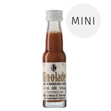 Löwen: Gin-o-lade Schokoladenlikör Miniatur / 25 % Vol. / 0,02 Liter-Flasche