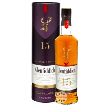 Glenfiddich 15 Jahre Single Malt Scotch Whisky Solera Reserve / 40 % vol. / 0,7 Liter-Flasche in GP