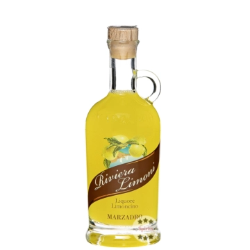 Marzadro Zitronen-Likör: Limoncino Riviera Dei Limoni - Limoncello / 30 % Vol. / 0,2 Liter-Flasche