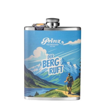 Prinz Flachmann Wandern - Hausschnaps / 34 % vol / 0,2 Liter-Flasche aus Edelstahl