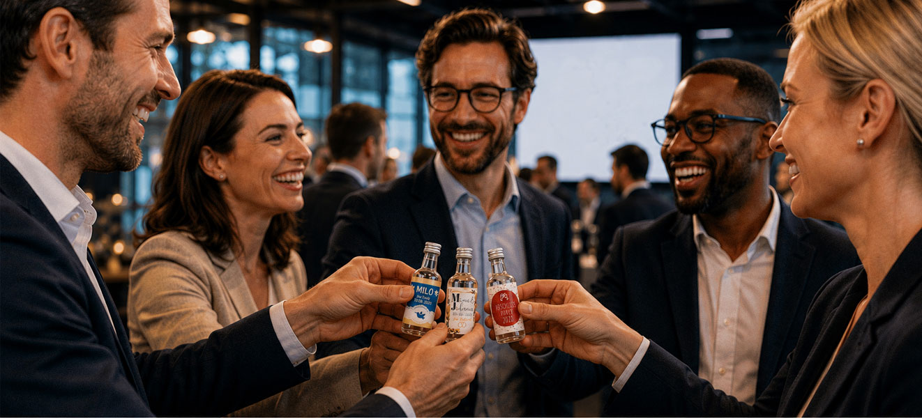 Schnaps mit eigenem Etikett Individuelle Etiketten auf Ihrem Wunsch-Schnaps oder -Likör