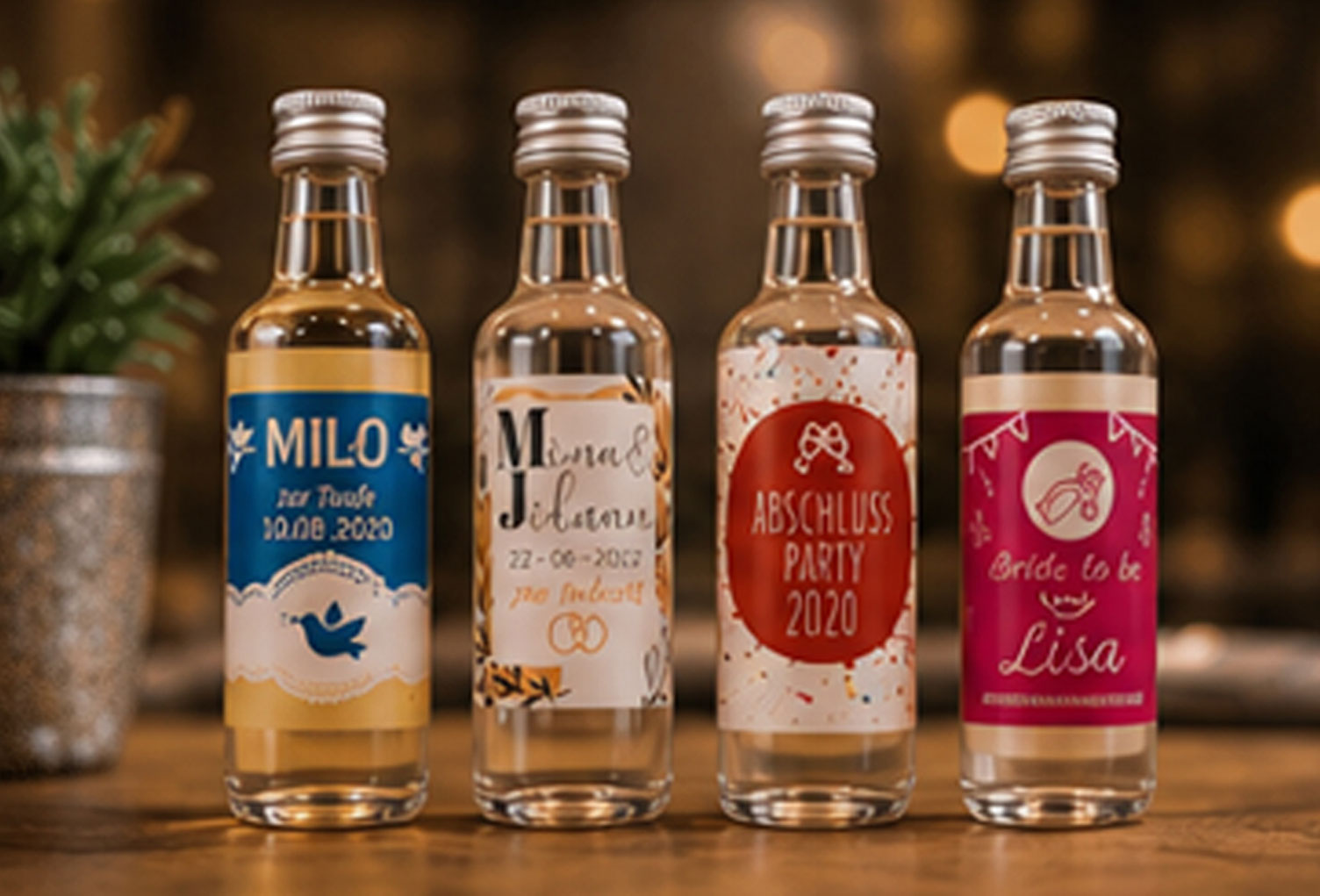 Individuelle Etiketten auf Ihrem Wunsch-Schnaps oder -Likör Individuelle Etiketten auf Ihrem Wunsch-Schnaps oder -Likör
